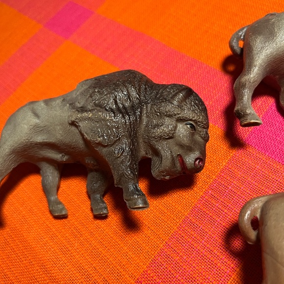 Trio of Rare Antique Buffalo Bison Baby Rattles, Made in USA - Picture 7 of 8